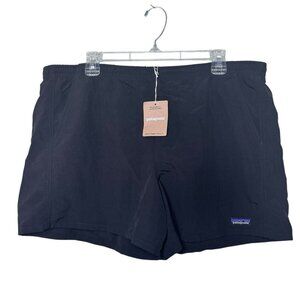 NWT Patagonia Baggies Shorts 5" Inseam Black Nylon Elastic Waist Pull On Size XL